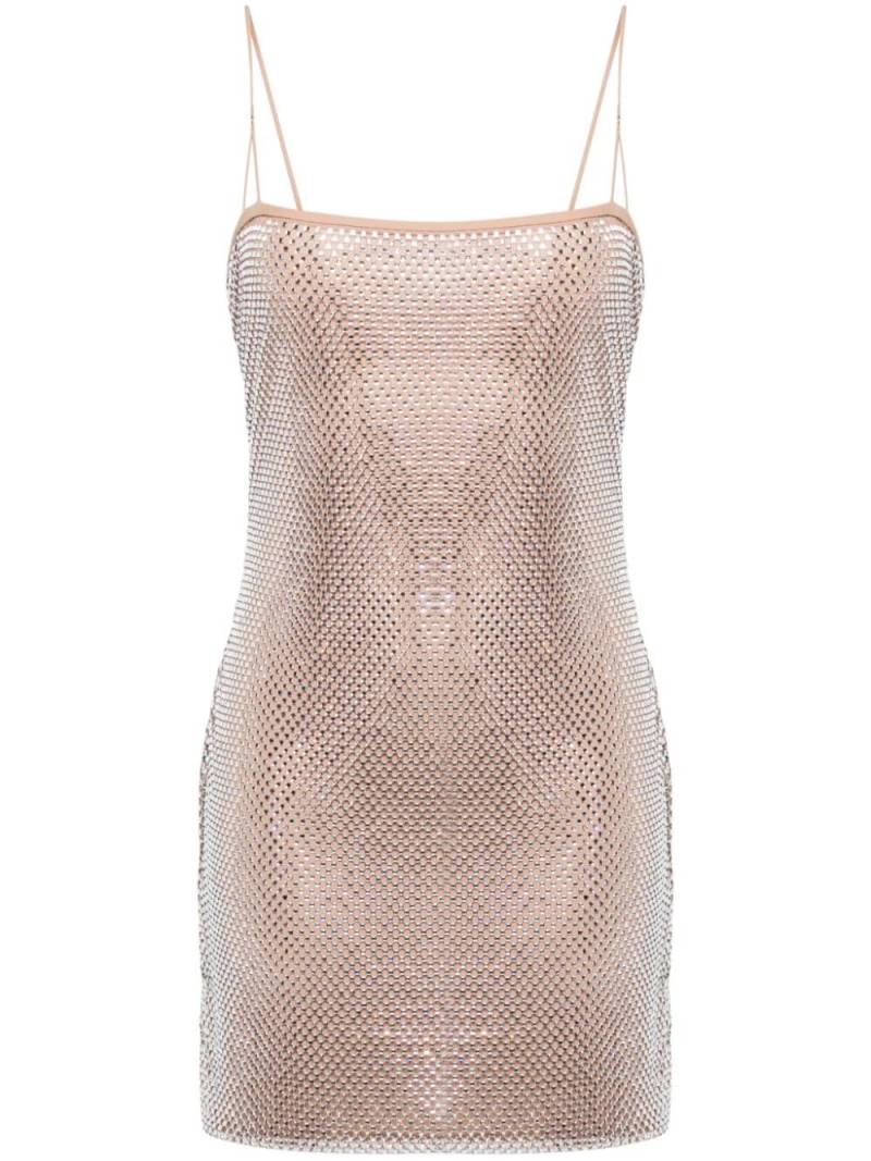 Giuseppe Di Morabito crystal-embellished mesh mini dress - Neutrals von Giuseppe Di Morabito