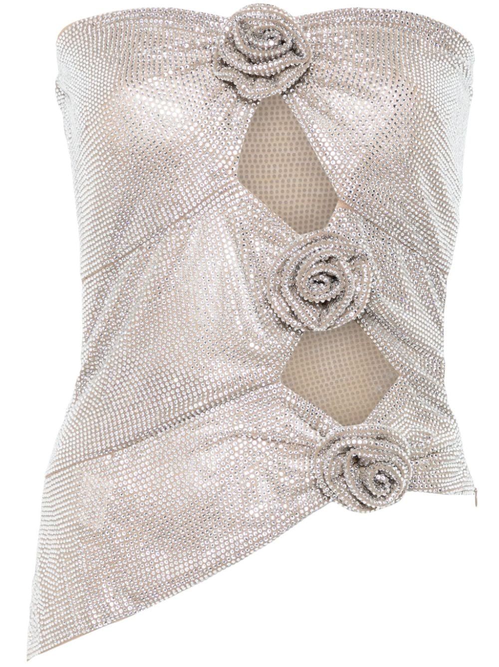 Giuseppe Di Morabito cut-out crystals-embellished top - Neutrals von Giuseppe Di Morabito