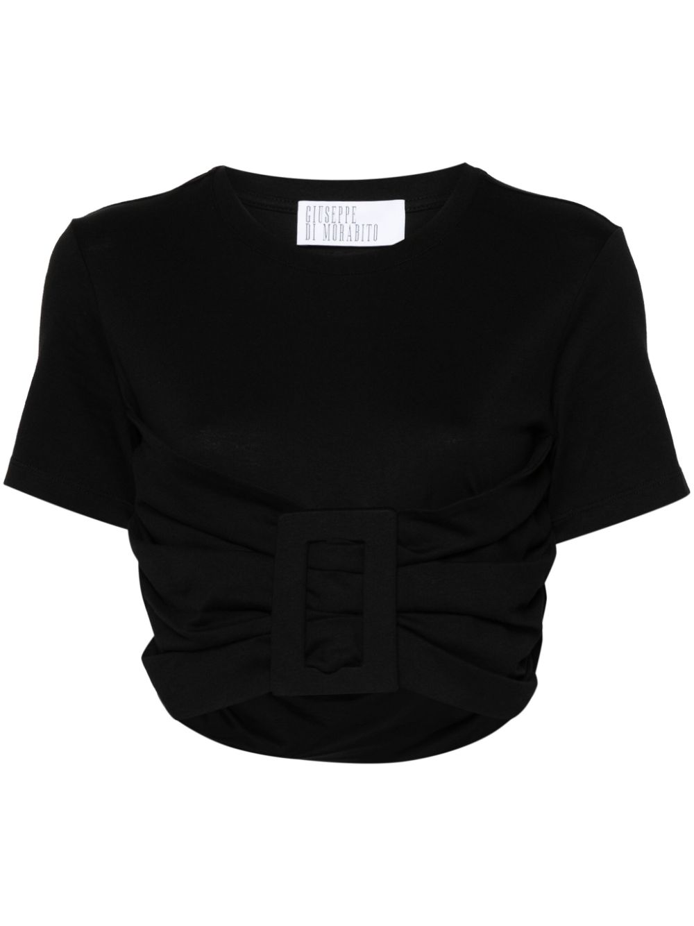 Giuseppe Di Morabito decorative-buckle cropped T-shirt - Black von Giuseppe Di Morabito