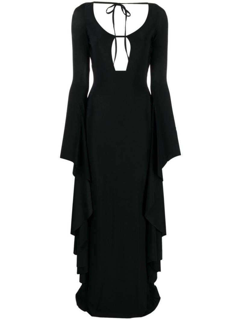 Giuseppe Di Morabito draped long-sleeve maxi dress - Black von Giuseppe Di Morabito