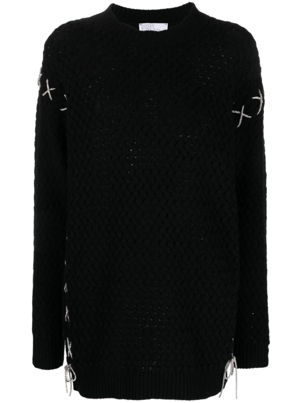 Giuseppe Di Morabito embellished wool-cashmere blend minidress - Black von Giuseppe Di Morabito