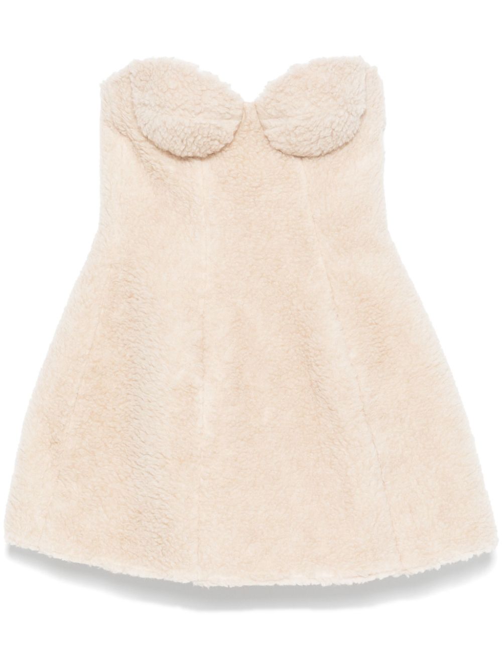 Giuseppe Di Morabito faux-shearling mini dress - Neutrals von Giuseppe Di Morabito