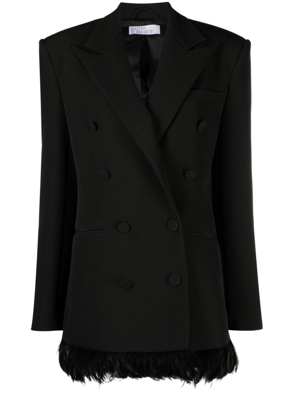 Giuseppe Di Morabito feather-trim double-breasted blazer - Black von Giuseppe Di Morabito