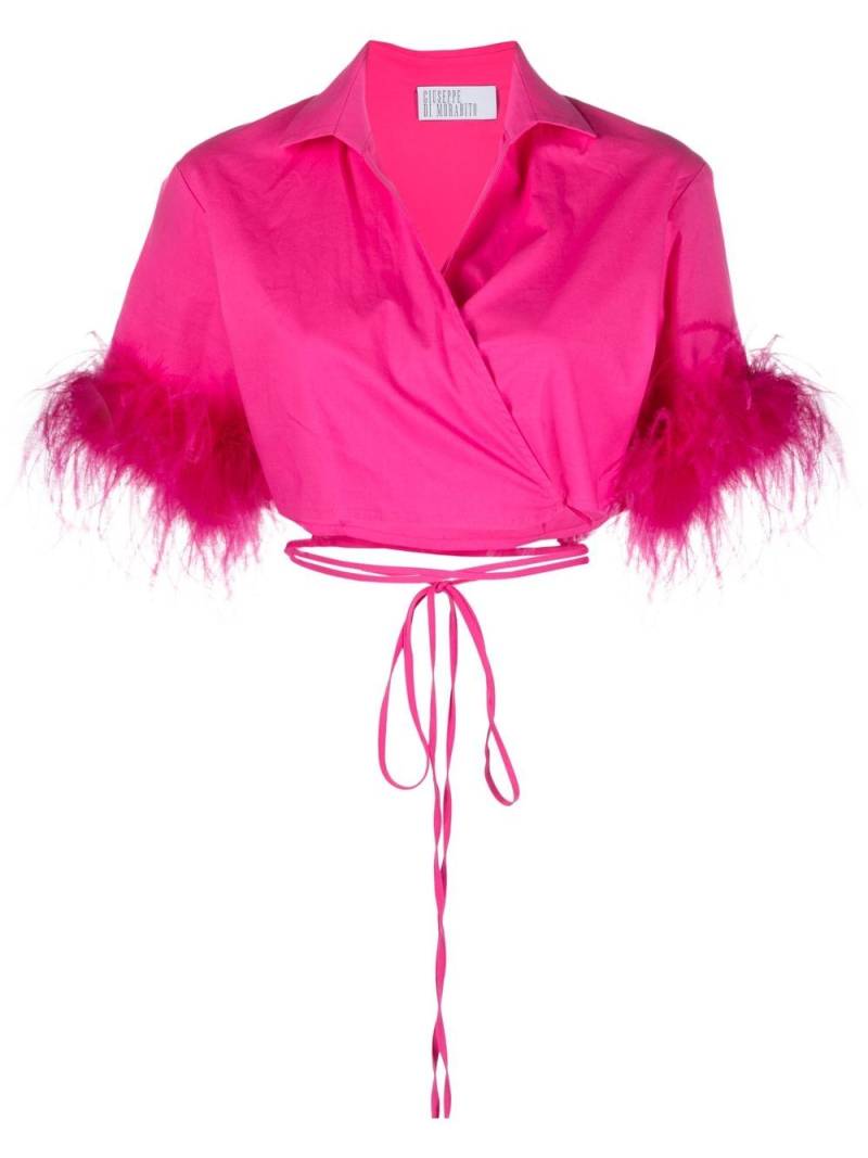 Giuseppe Di Morabito feather-trim wrap top - Pink von Giuseppe Di Morabito