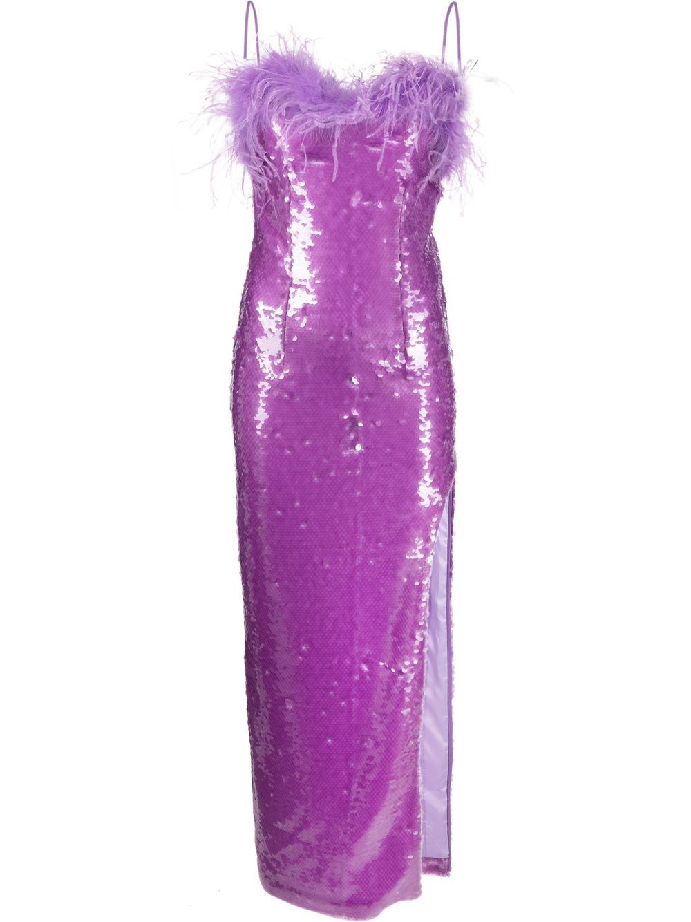 Giuseppe Di Morabito feather-trimmed sequin dress - Purple von Giuseppe Di Morabito