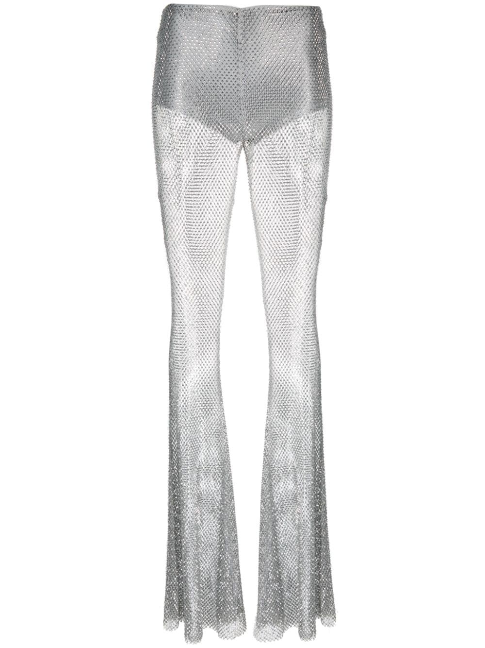 Giuseppe Di Morabito fishnet palazzo trousers - Silver von Giuseppe Di Morabito