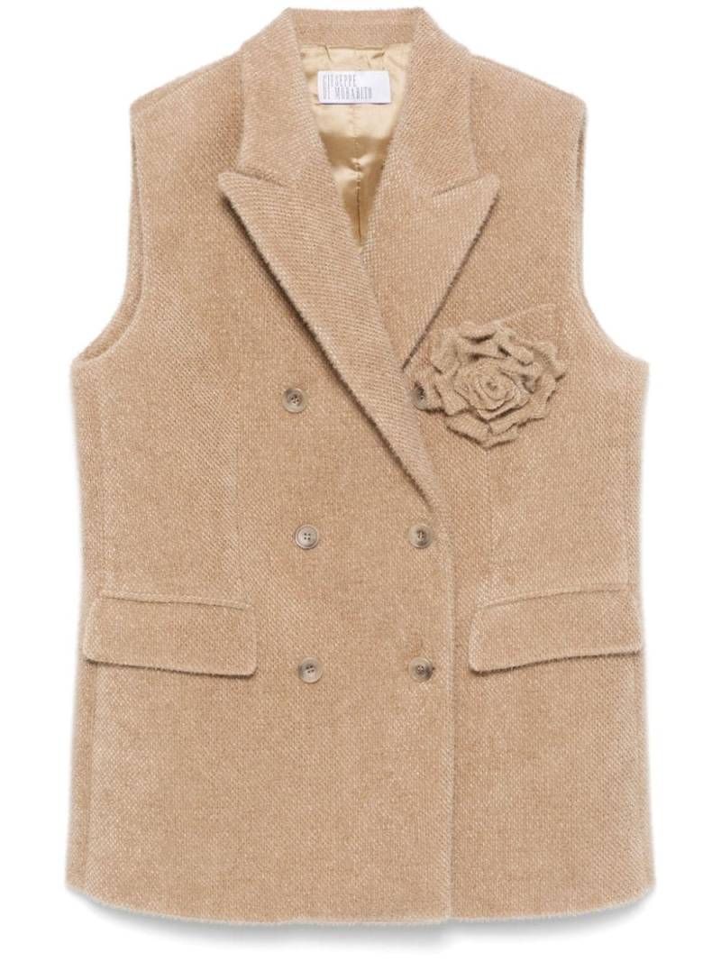 Giuseppe Di Morabito floral appliqué gilet - Brown von Giuseppe Di Morabito