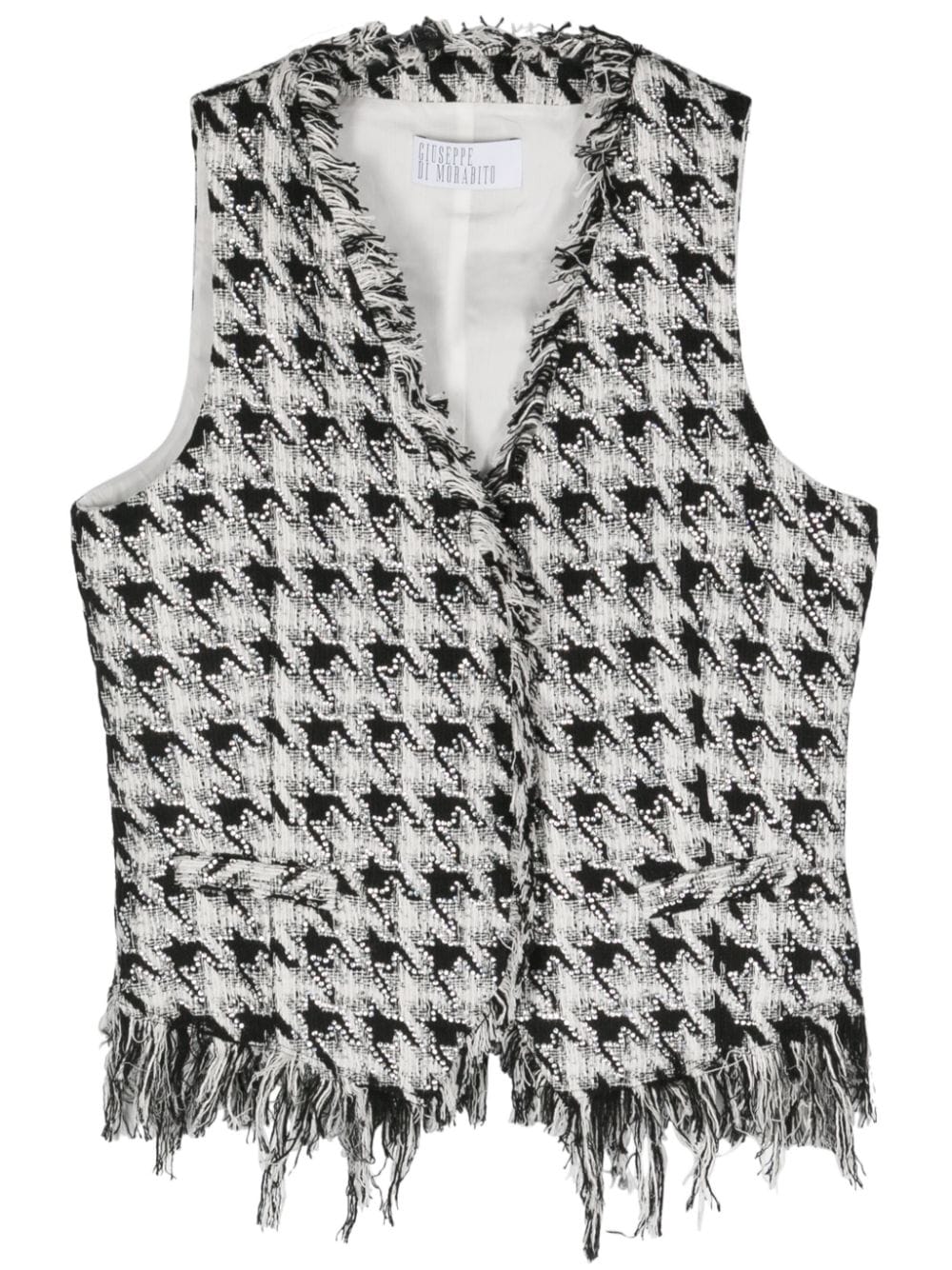 Giuseppe Di Morabito houndstooth tweed gilet - Black von Giuseppe Di Morabito