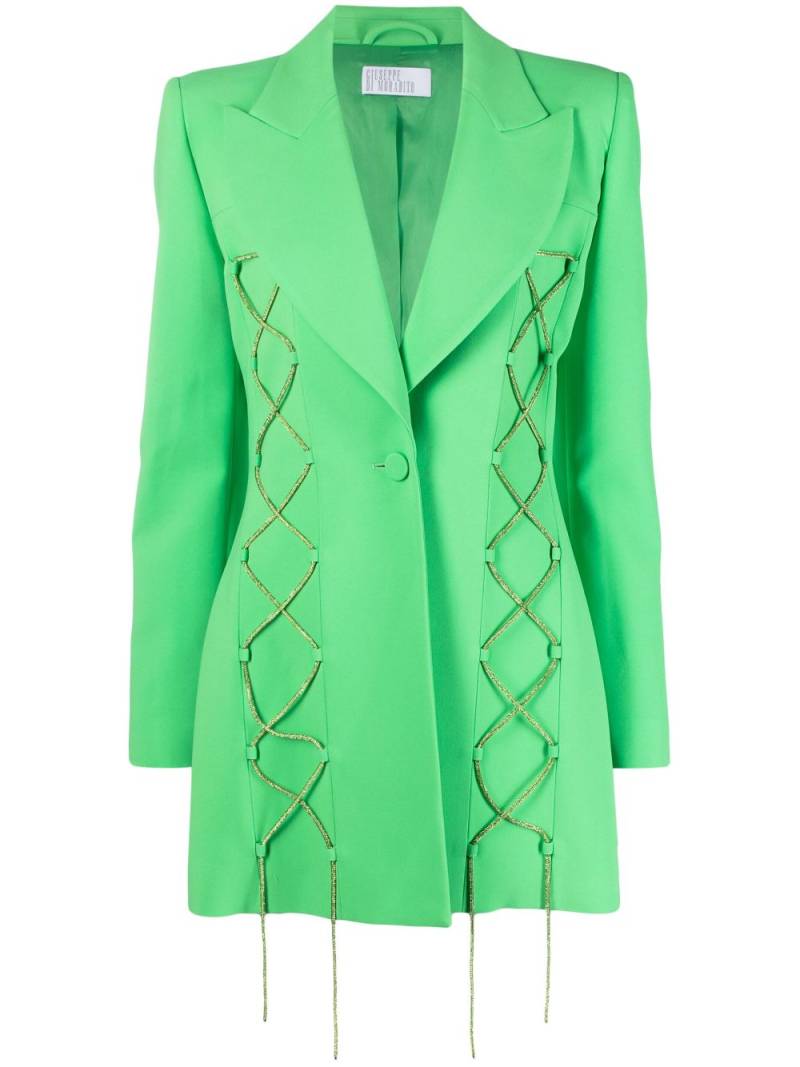 Giuseppe Di Morabito lace-up single-breasted coat - Green von Giuseppe Di Morabito