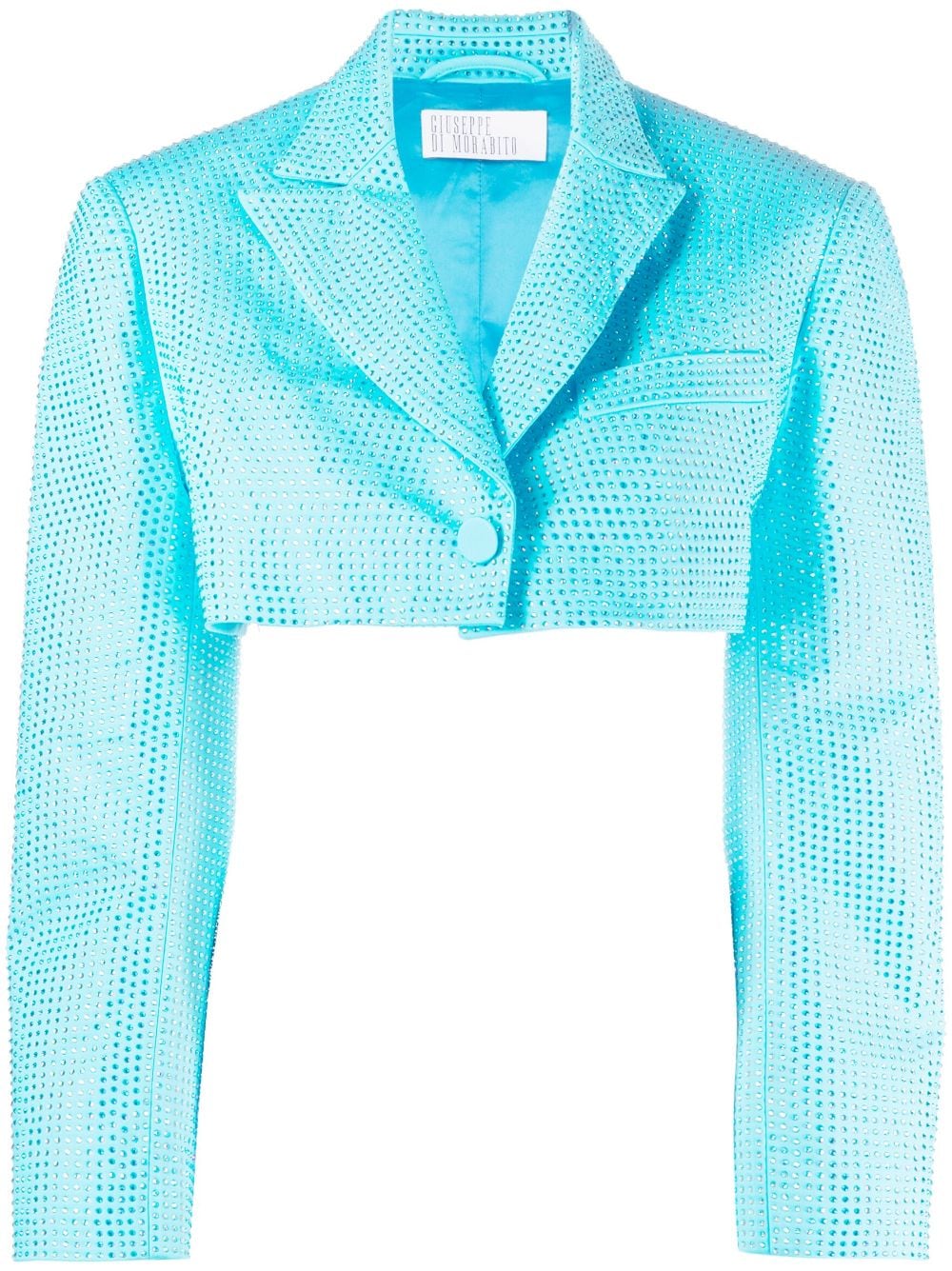 Giuseppe Di Morabito crystal-embellished cropped jacket - Blue von Giuseppe Di Morabito