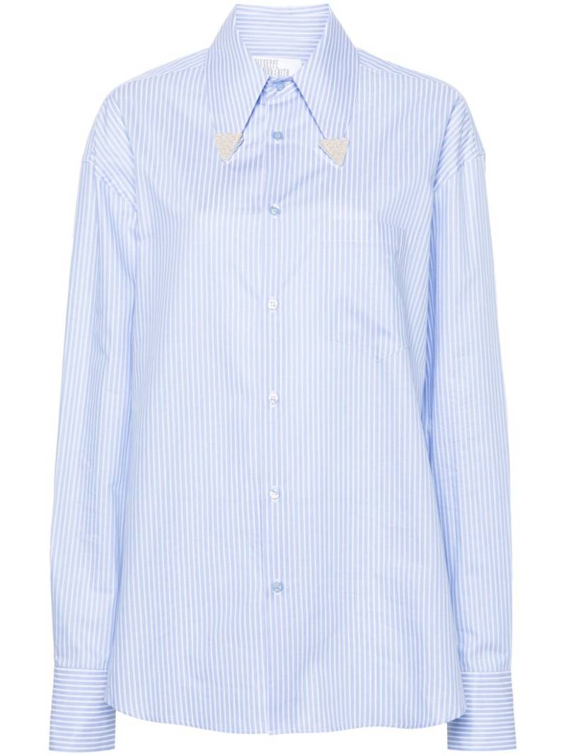 Giuseppe Di Morabito metal-tips striped shirt - Blue von Giuseppe Di Morabito