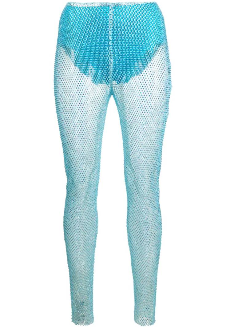 Giuseppe Di Morabito metallic fishnet leggings - Blue von Giuseppe Di Morabito