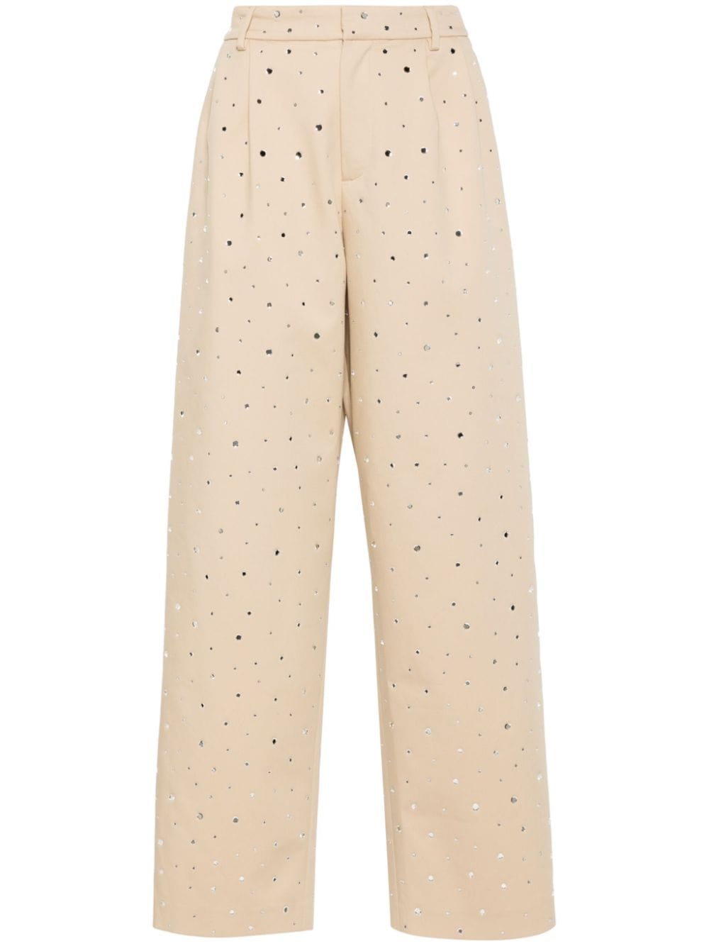 Giuseppe Di Morabito mirror-embellished wide-leg trousers - Neutrals von Giuseppe Di Morabito