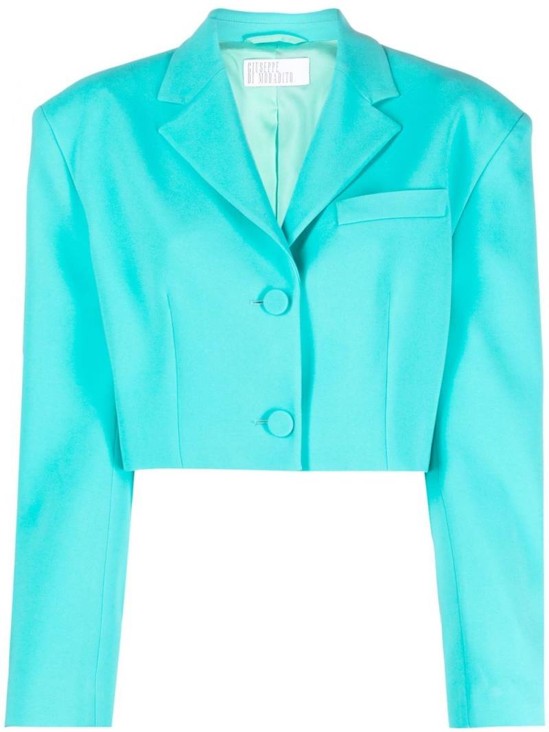 Giuseppe Di Morabito notched-collar cropped blazer - Blue von Giuseppe Di Morabito