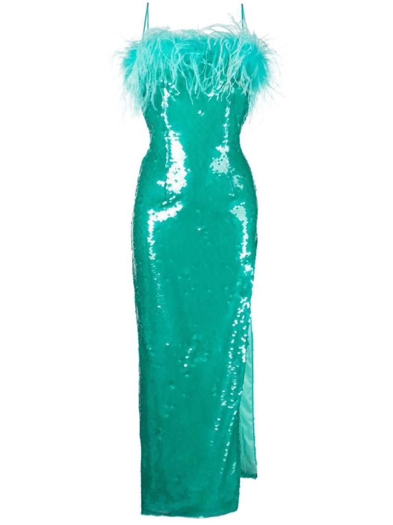 Giuseppe Di Morabito ostrich-feather sequin dress - Green von Giuseppe Di Morabito