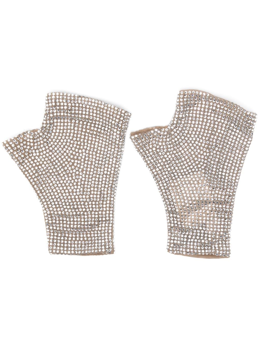 Giuseppe Di Morabito rhinestone-covered gloves - Neutrals von Giuseppe Di Morabito