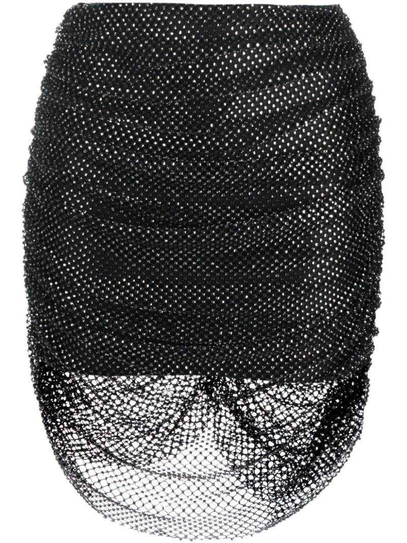 Giuseppe Di Morabito rhinestone-embellished mesh miniskirt - Black von Giuseppe Di Morabito