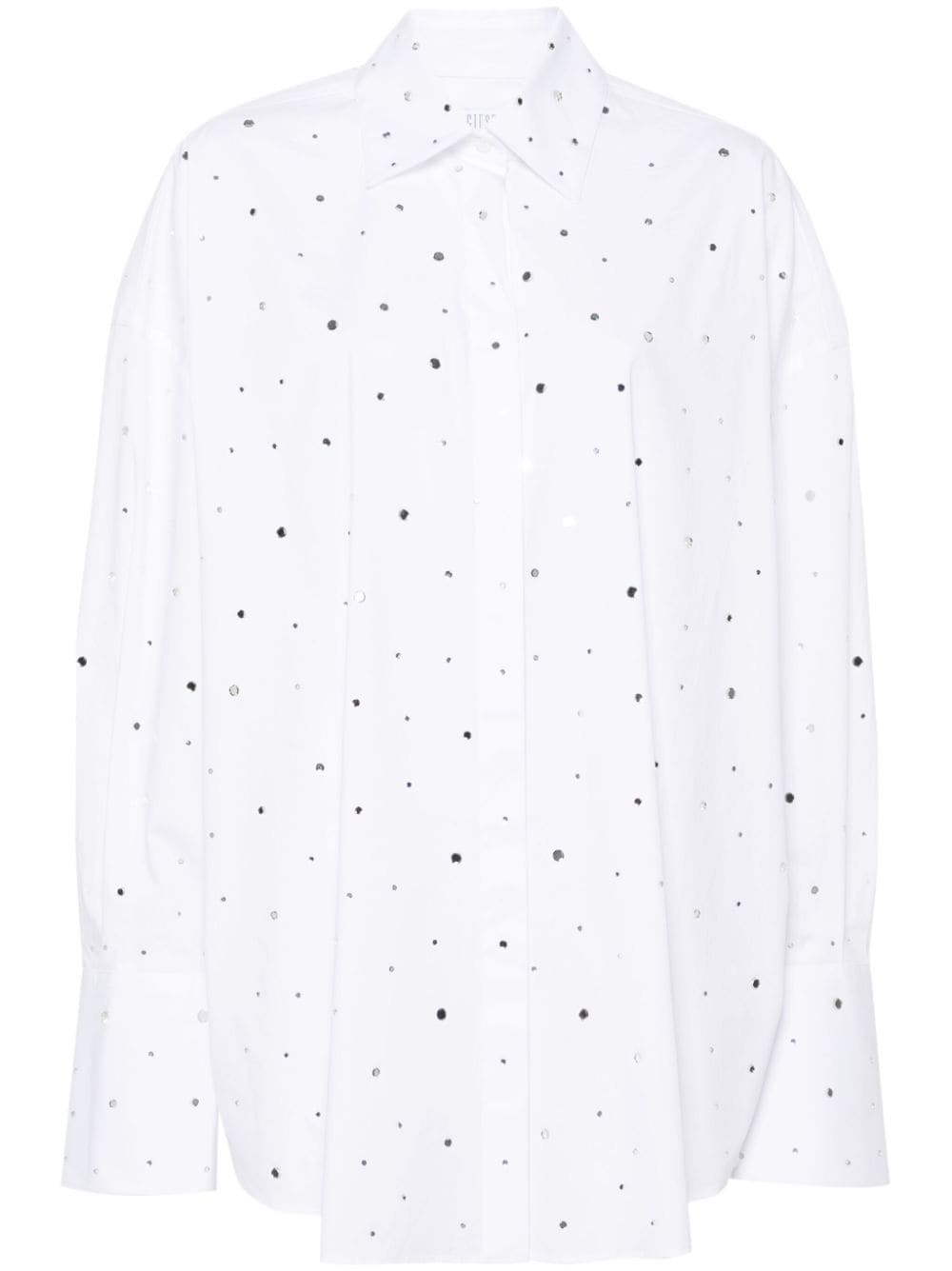 Giuseppe Di Morabito rhinestone-embellished poplin shirt - White von Giuseppe Di Morabito