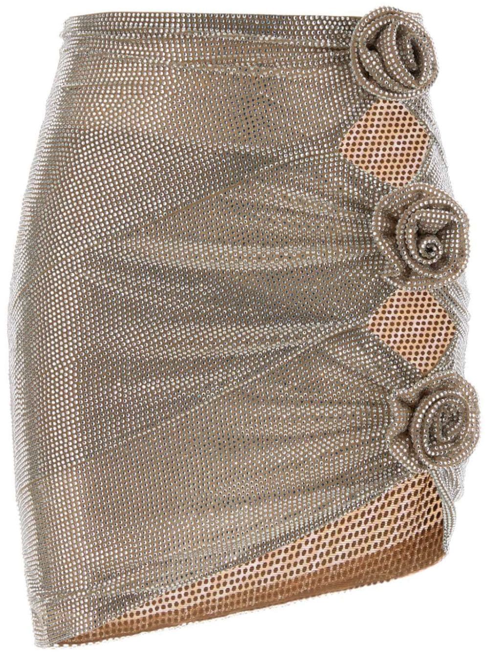 Giuseppe Di Morabito rhinestone-embellished tulle mini skirt - Neutrals von Giuseppe Di Morabito