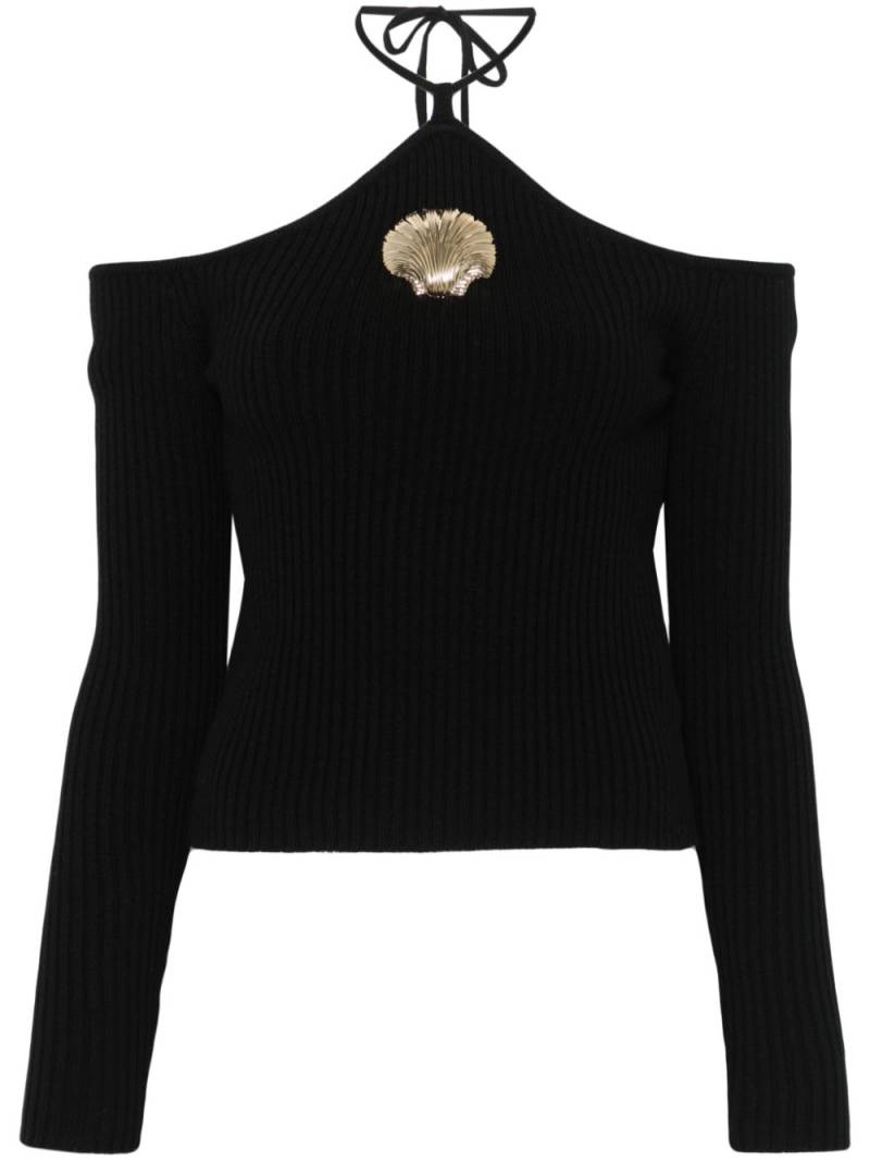 Giuseppe Di Morabito seashell-brooch sweater - Black von Giuseppe Di Morabito