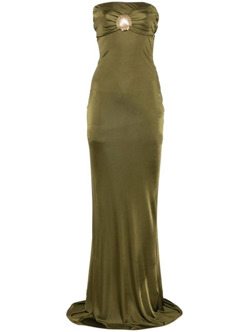 Giuseppe Di Morabito seashell-pin jersey maxi dress - Green von Giuseppe Di Morabito