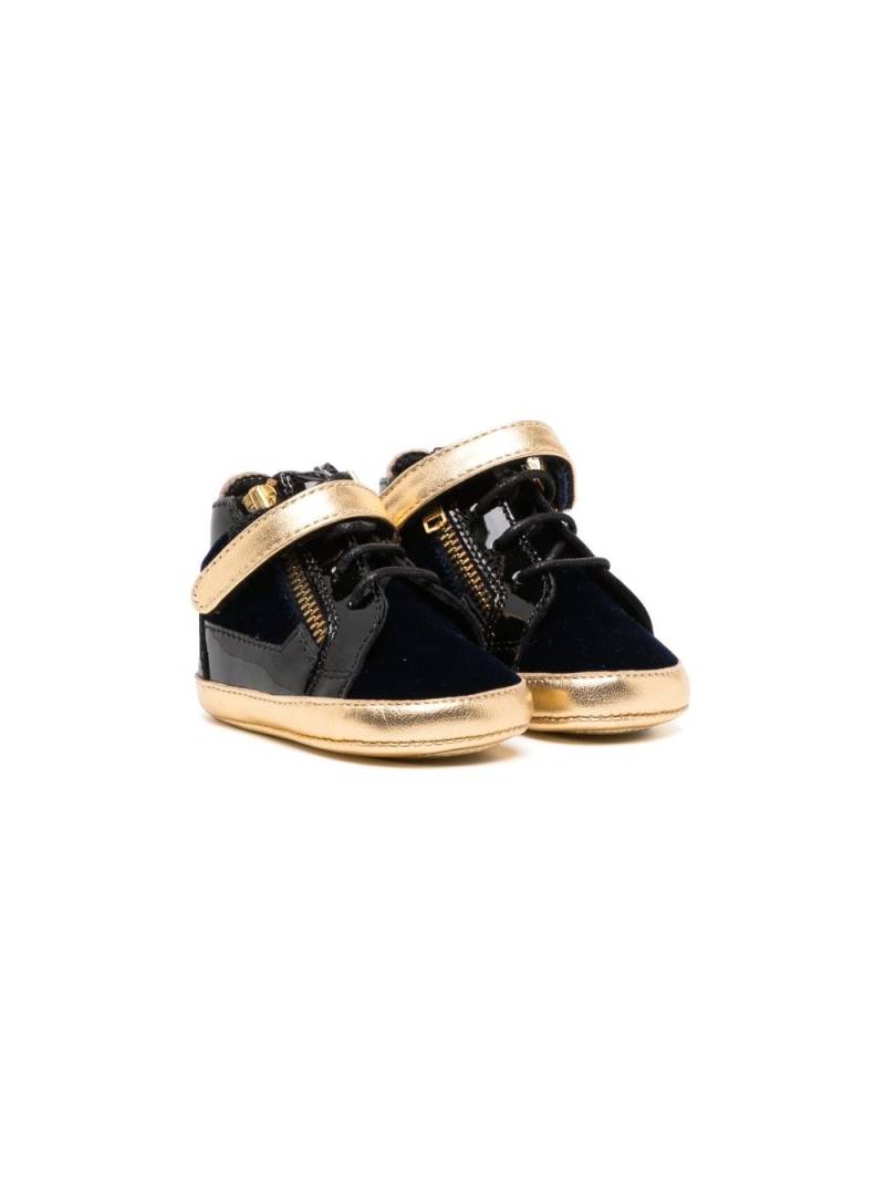 Giuseppe Junior two-tone panelled velvet sneakers - Black von Giuseppe Junior