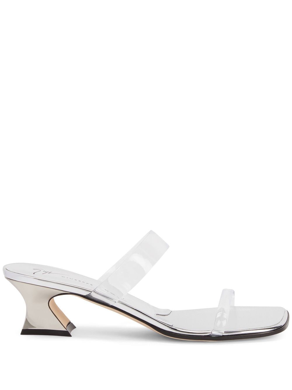 Giuseppe Zanotti 45mm transparent mid-block sandals - Silver von Giuseppe Zanotti