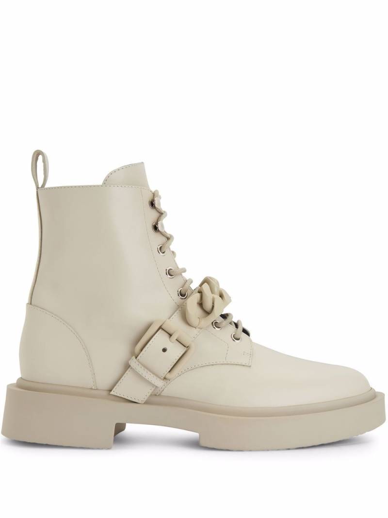 Giuseppe Zanotti Adric chain-trim ankle boots - White von Giuseppe Zanotti