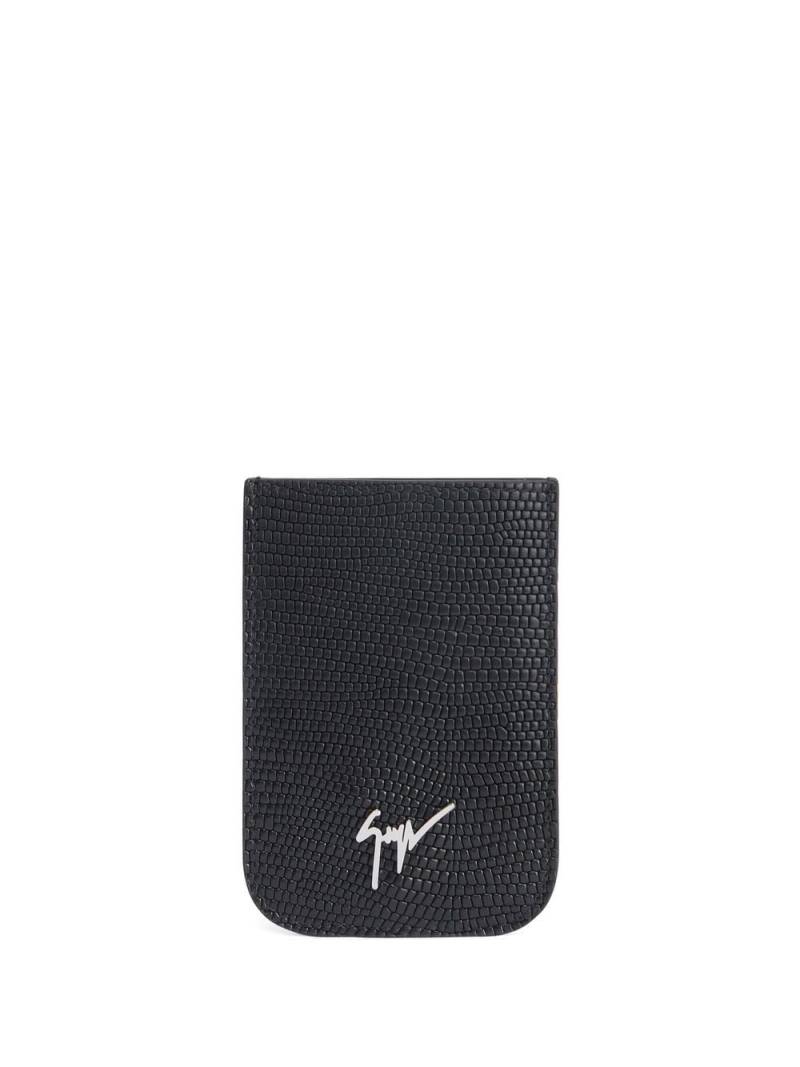 Giuseppe Zanotti Albert leather phone case - Black von Giuseppe Zanotti