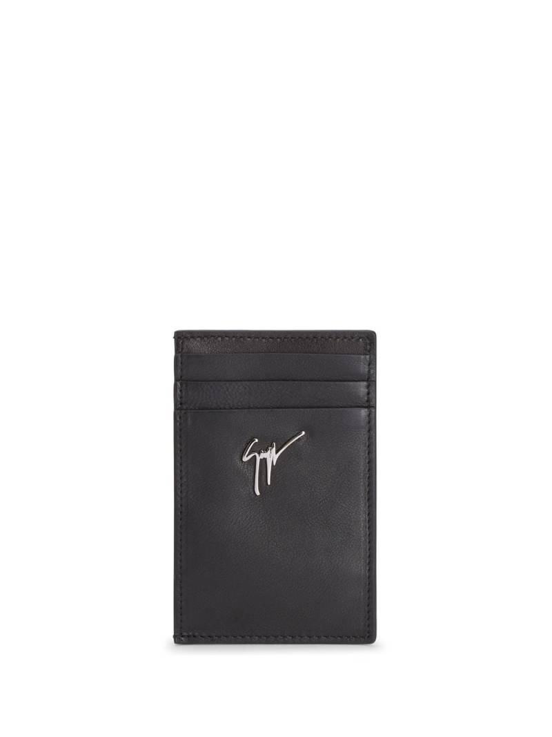 Giuseppe Zanotti Albert logo-plaque cardholder - Black von Giuseppe Zanotti