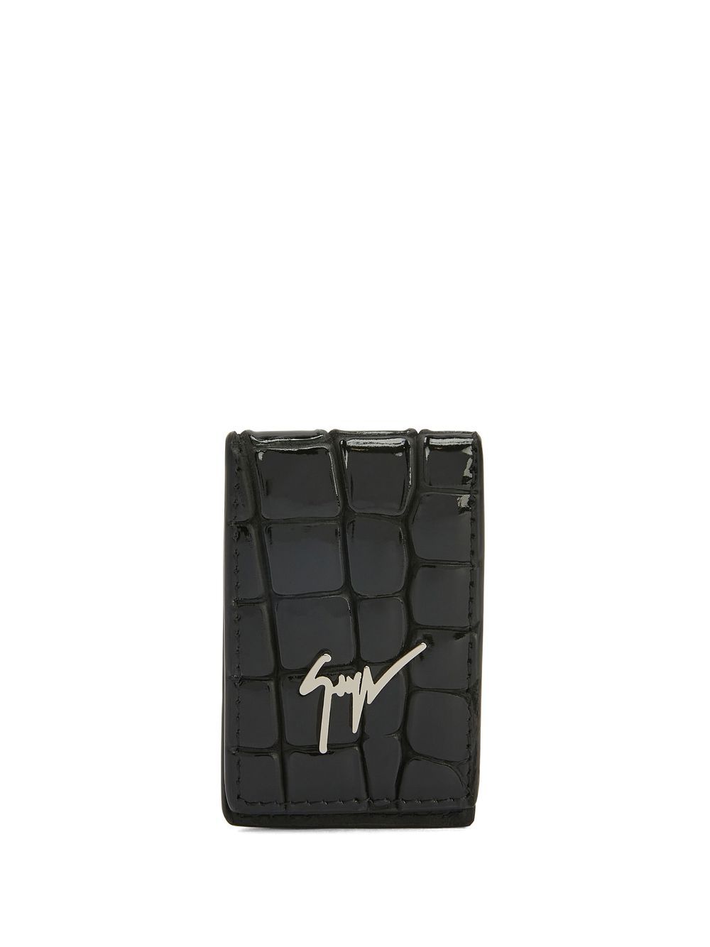 Giuseppe Zanotti Albert logo-plaque cardholder - Black von Giuseppe Zanotti