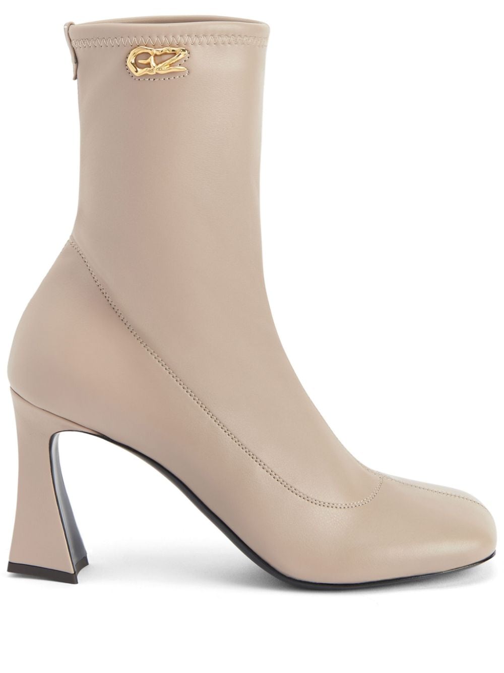 Giuseppe Zanotti Alethaa 85mm logo-plaque ankle boots - Neutrals von Giuseppe Zanotti