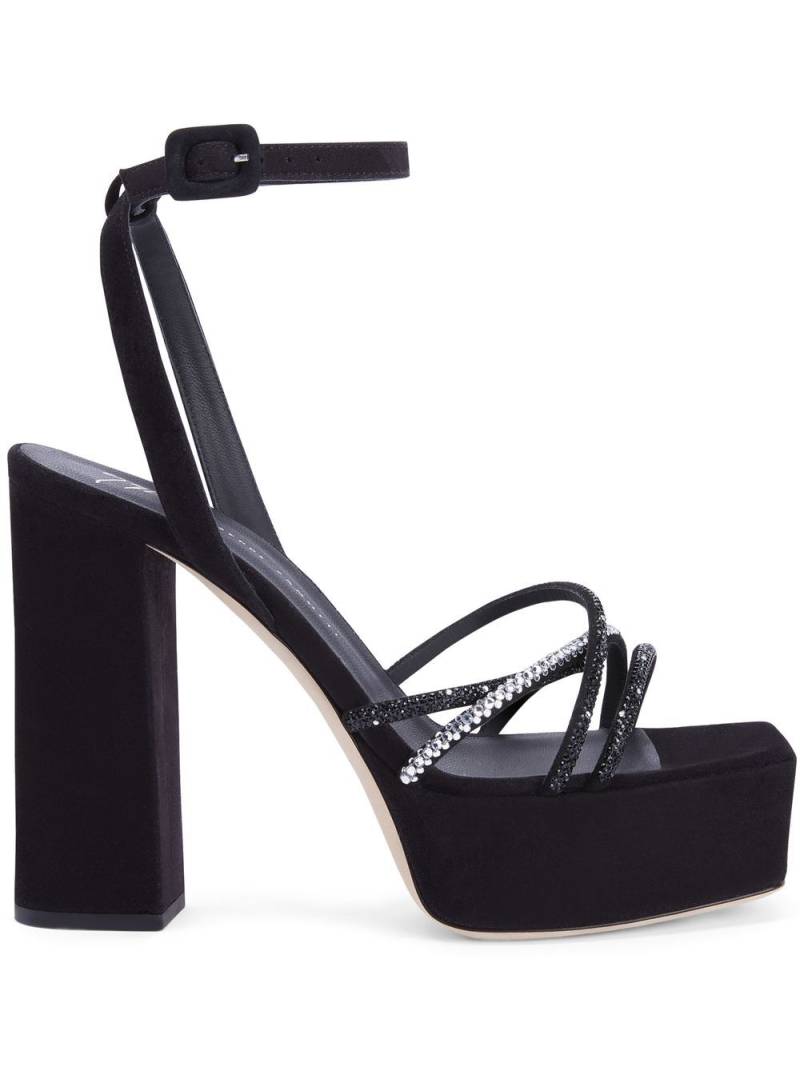 Giuseppe Zanotti Arhama embellished platform sandals - Black von Giuseppe Zanotti