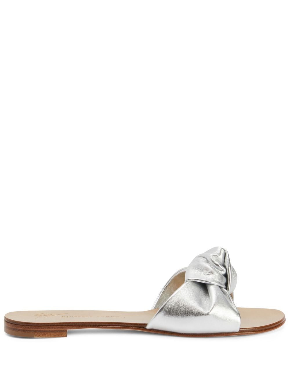 Giuseppe Zanotti Aycha knot-detailing flat sandals - Silver von Giuseppe Zanotti