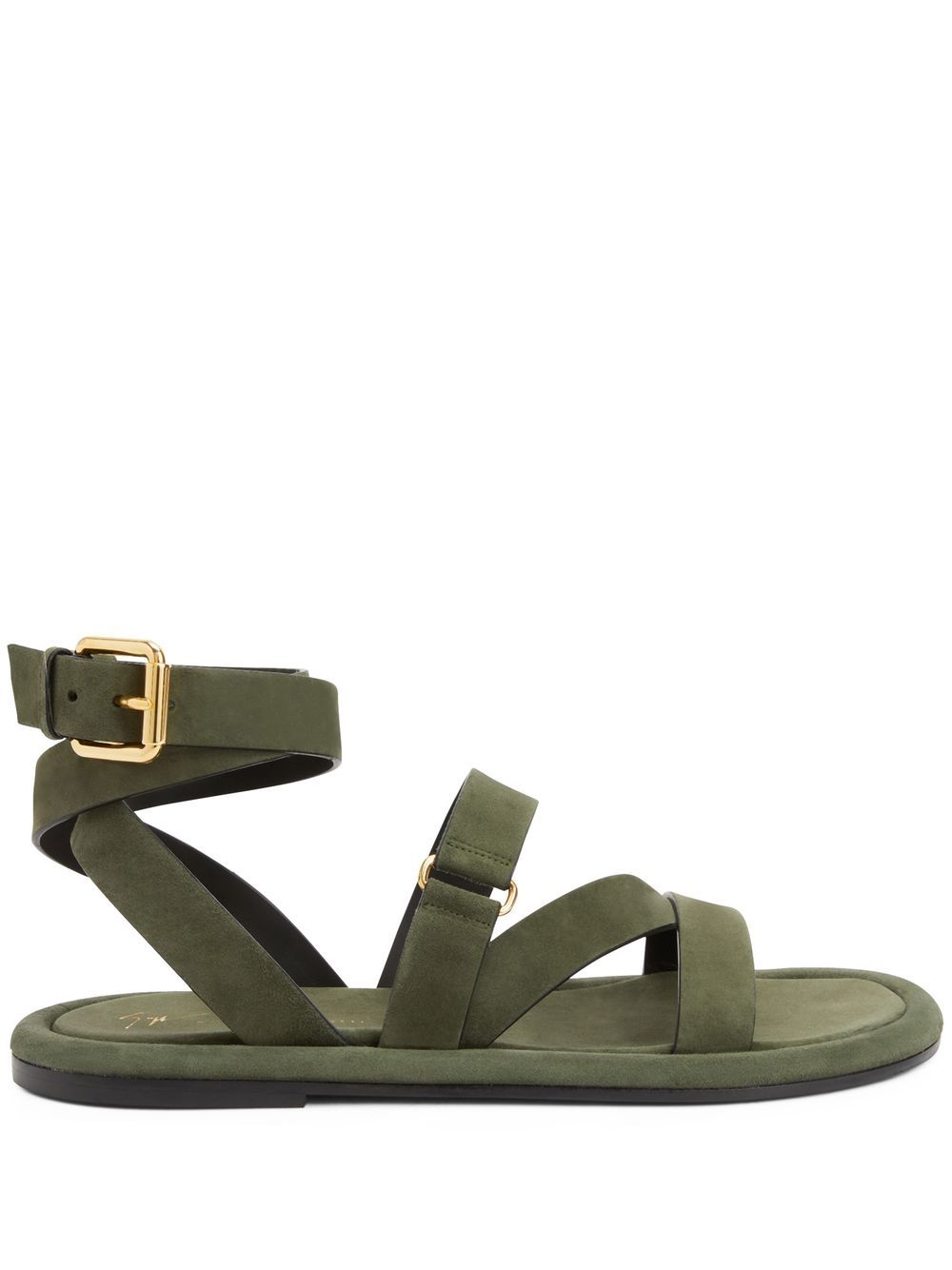 Giuseppe Zanotti Aymon buckled suede sandals - Green von Giuseppe Zanotti