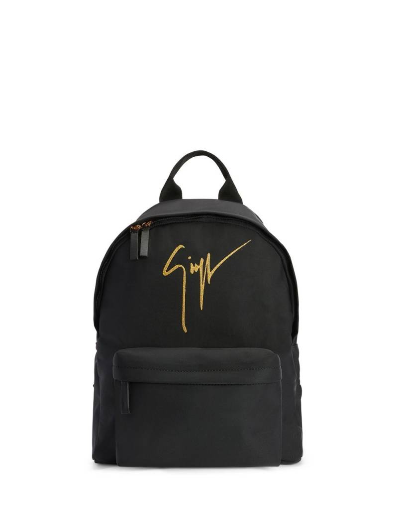 Giuseppe Zanotti logo-print detail backpack - Black von Giuseppe Zanotti