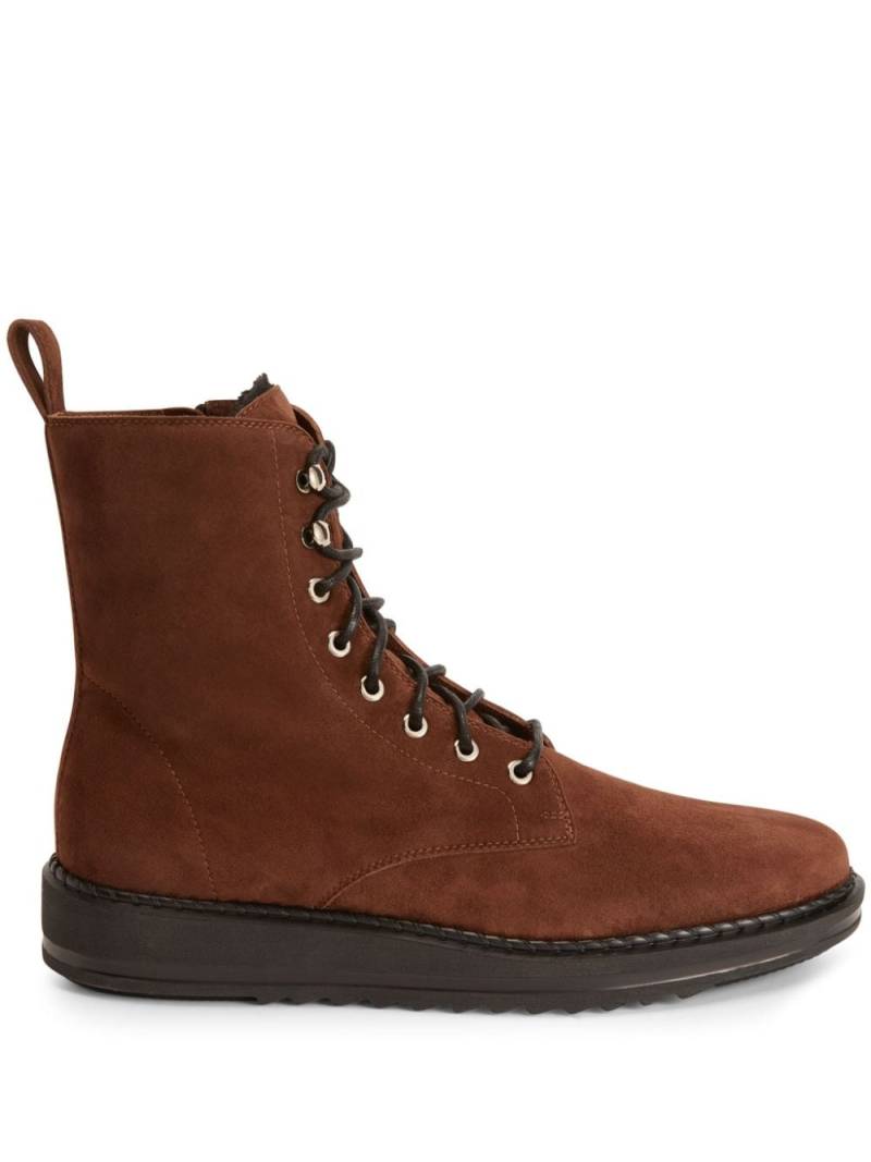 Giuseppe Zanotti Bassline lace-up suede boots - Brown von Giuseppe Zanotti