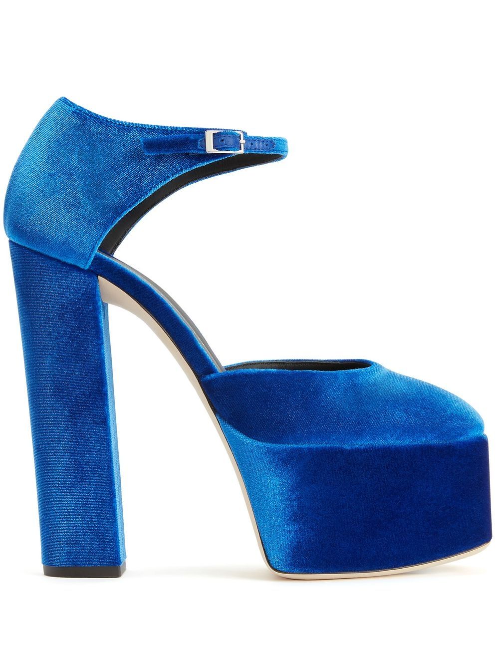 Giuseppe Zanotti Bebe velvet platform sandals - Blue von Giuseppe Zanotti