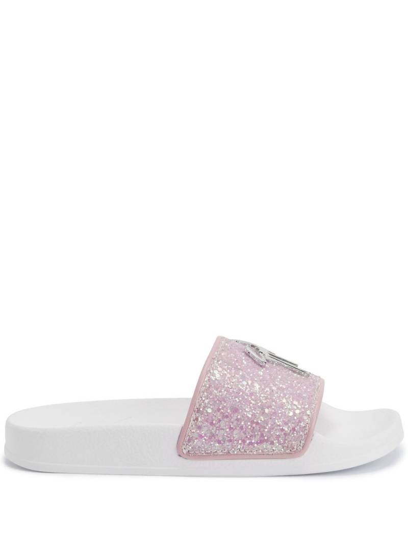 Giuseppe Zanotti Brett glitter-detail slide sandals - Pink von Giuseppe Zanotti