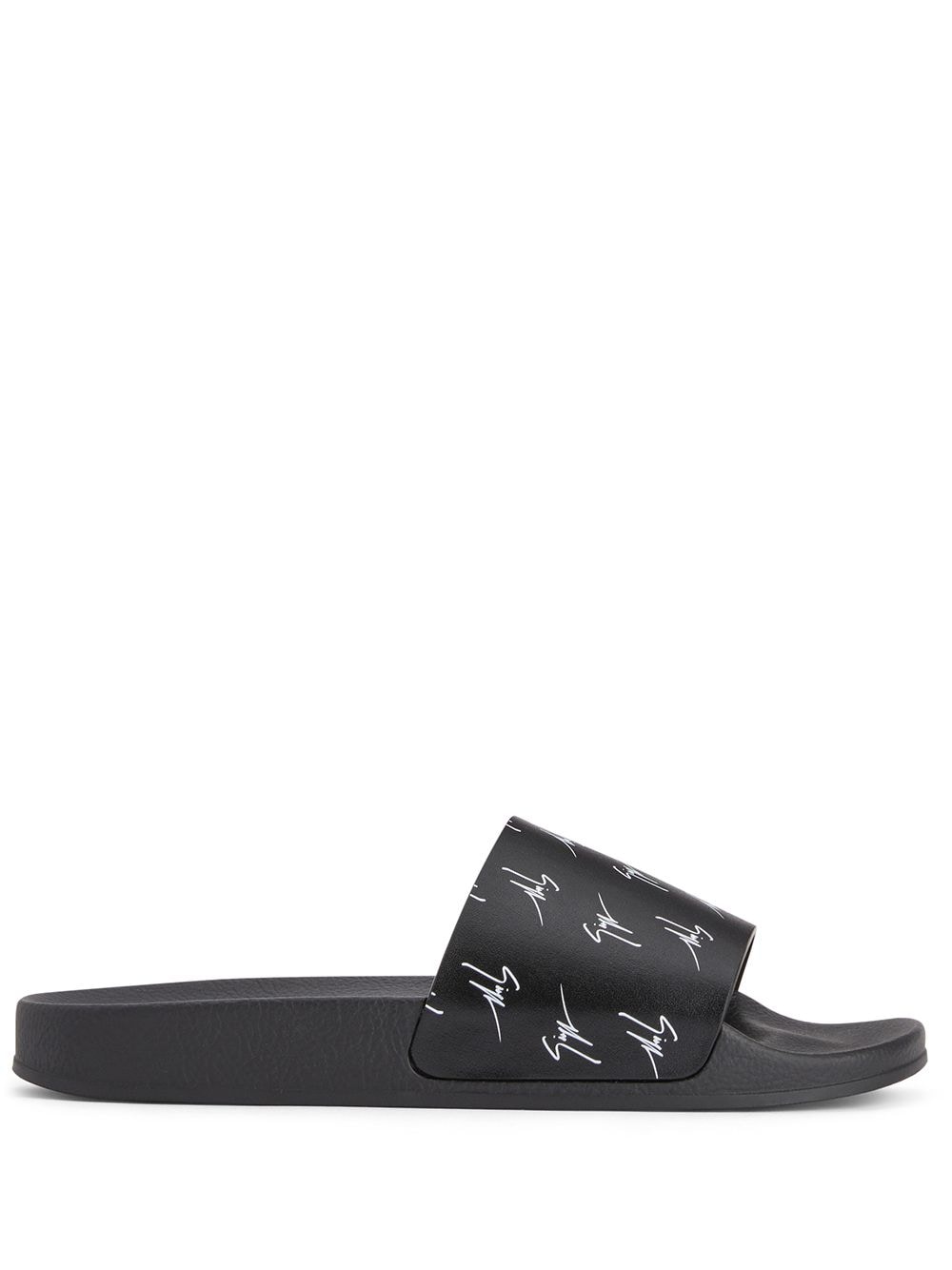 Giuseppe Zanotti Brett all-over logo slides - Black von Giuseppe Zanotti