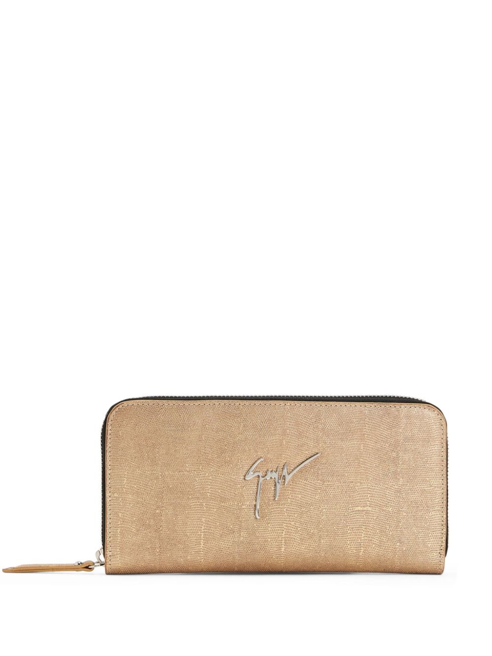 Giuseppe Zanotti Charlotte logo-plaque leather wallet - Gold von Giuseppe Zanotti