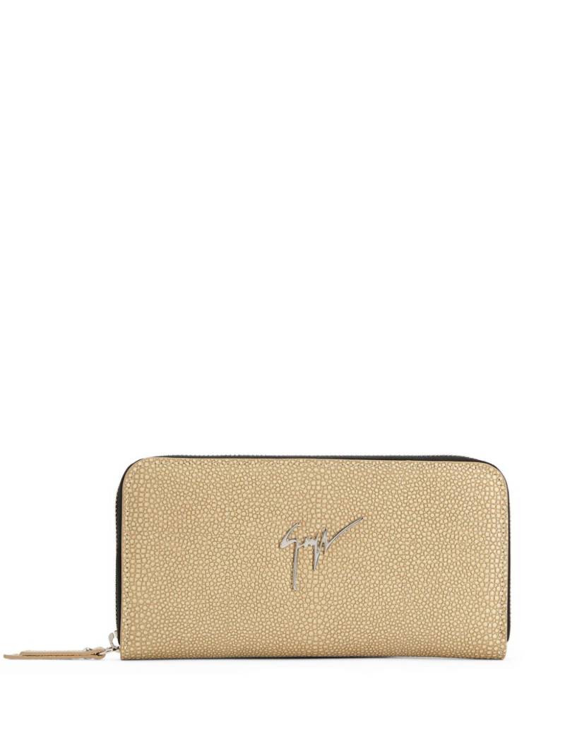 Giuseppe Zanotti Charlotte logo-plaque leather wallet - Neutrals von Giuseppe Zanotti