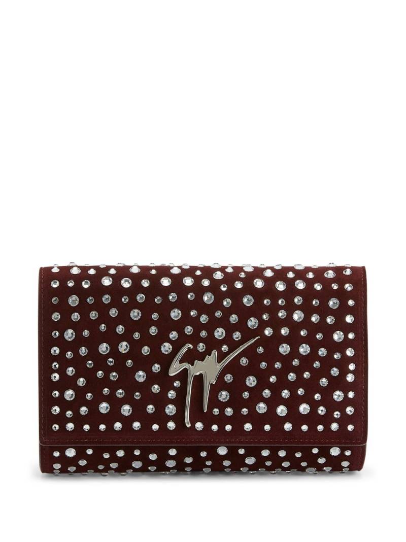 Giuseppe Zanotti Cleopatra crystal-embellished clutch bag - Red von Giuseppe Zanotti