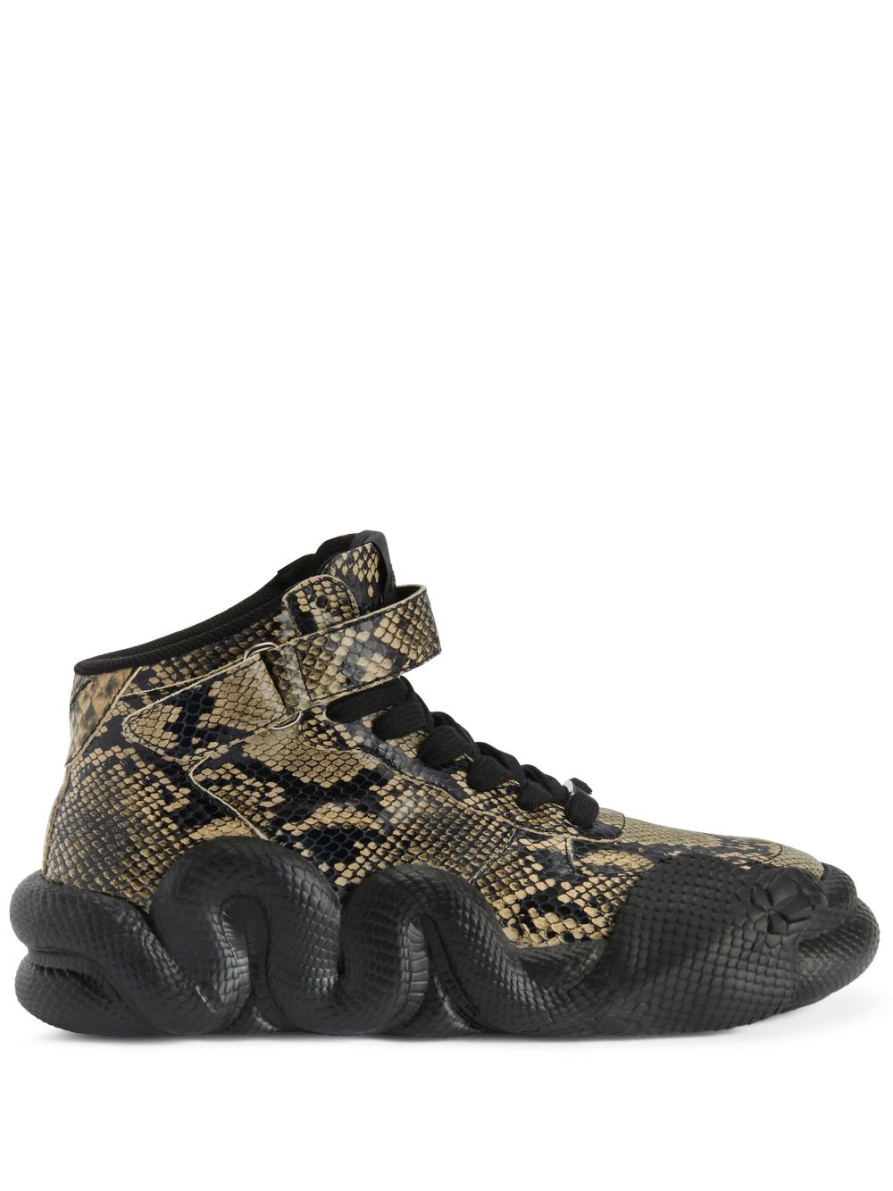 Giuseppe Zanotti Cobras snake-effect leather sneakers - Black von Giuseppe Zanotti