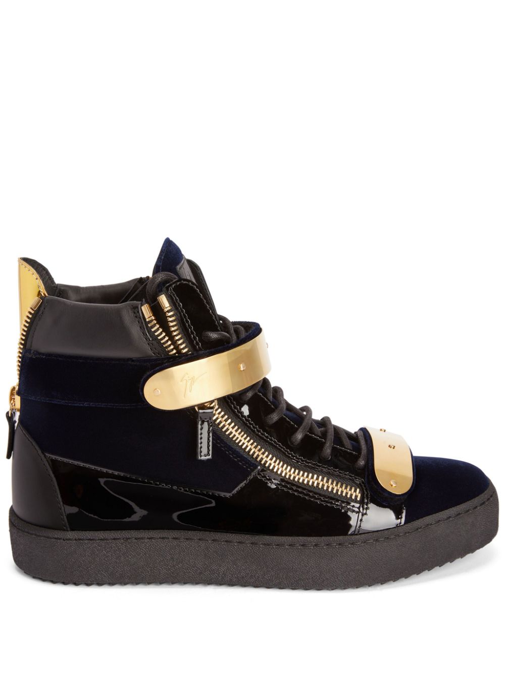 Giuseppe Zanotti Coby panelled leather sneakers - Blue von Giuseppe Zanotti