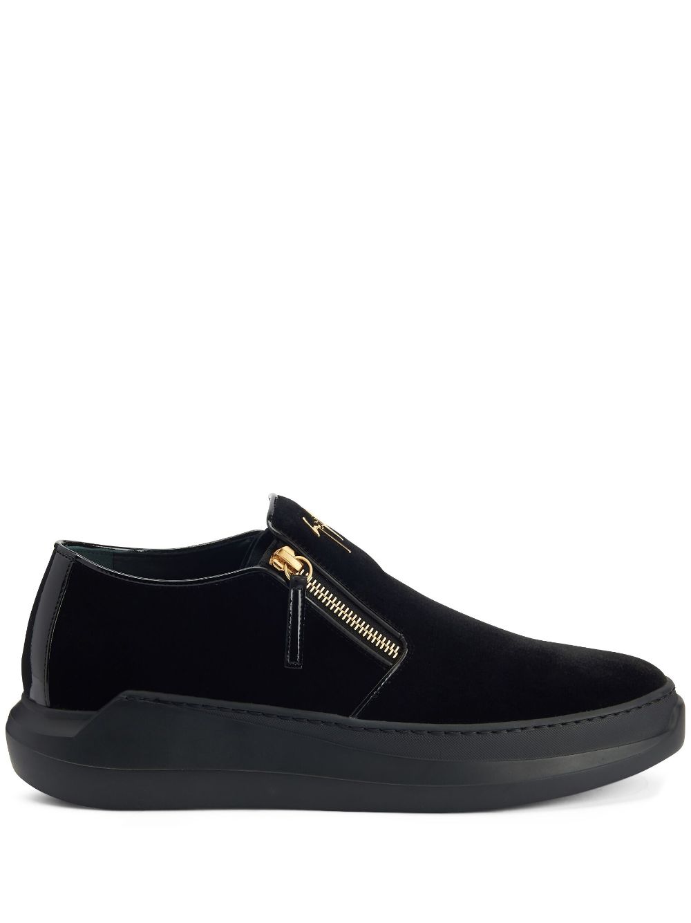 Giuseppe Zanotti Conley velvet slippers - Black von Giuseppe Zanotti