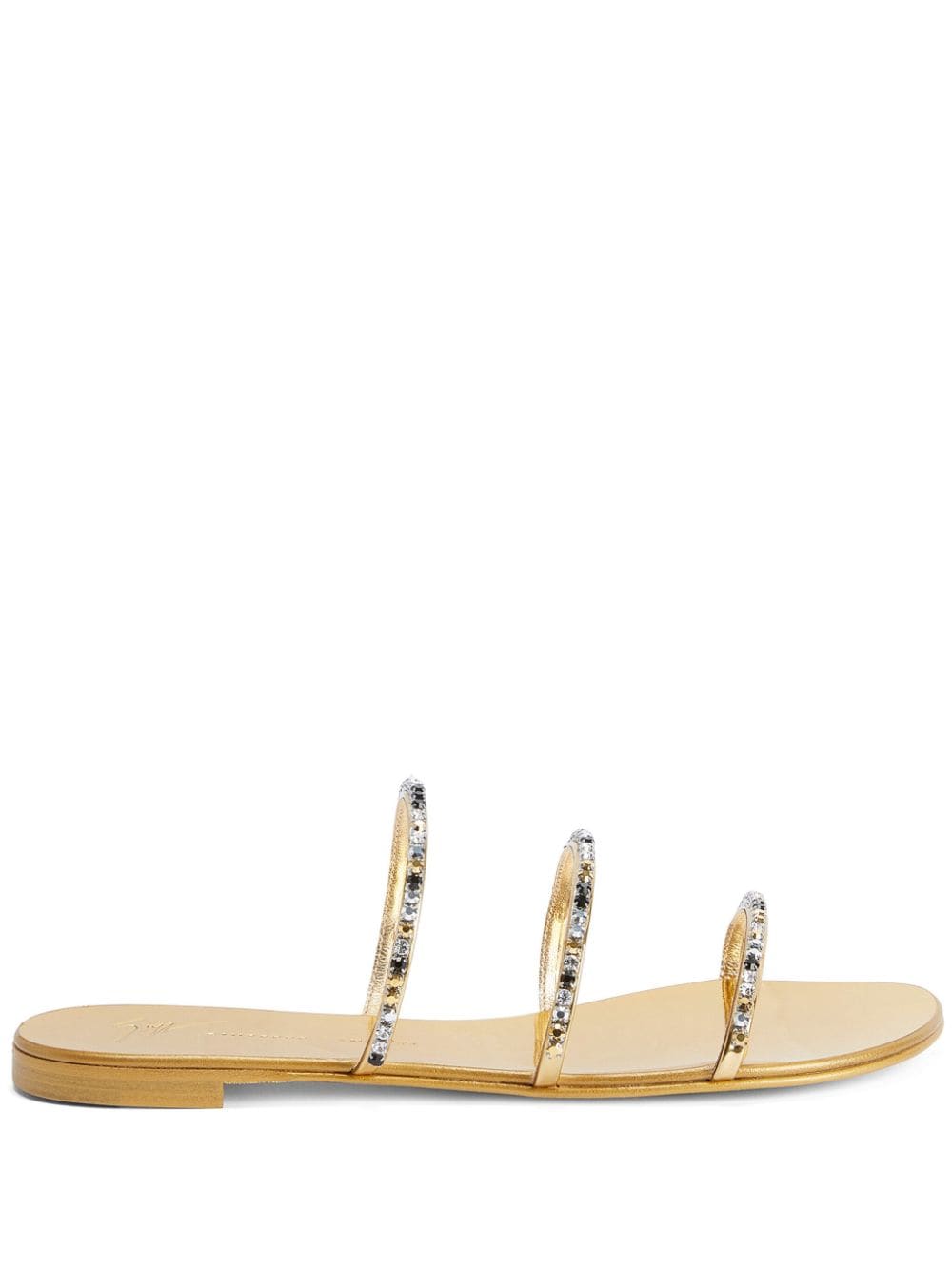 Giuseppe Zanotti Dark Colorful crystal-embellished leather sandals - Gold von Giuseppe Zanotti