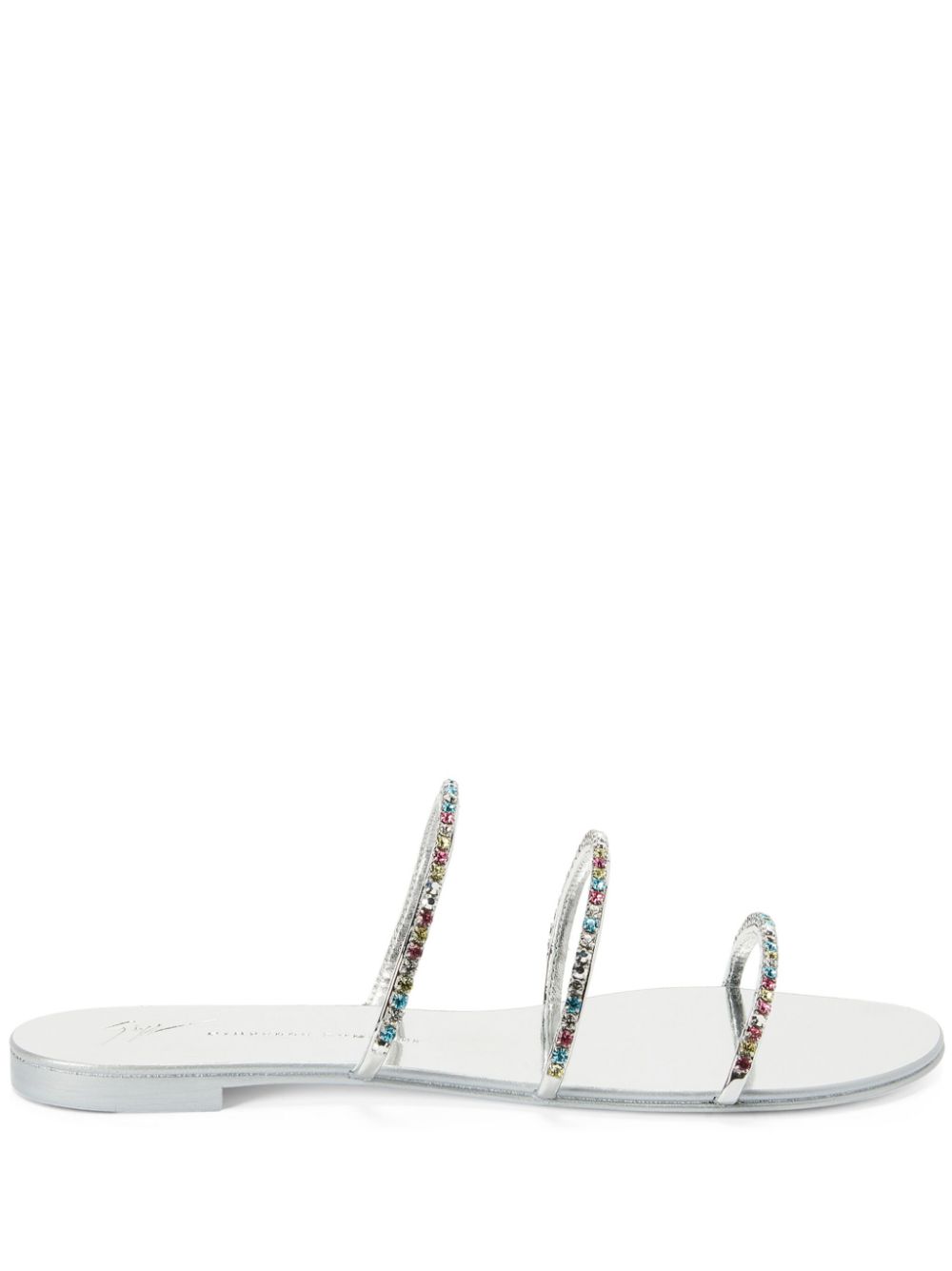 Giuseppe Zanotti Dark Colorful crystal-embellished slides - Silver von Giuseppe Zanotti