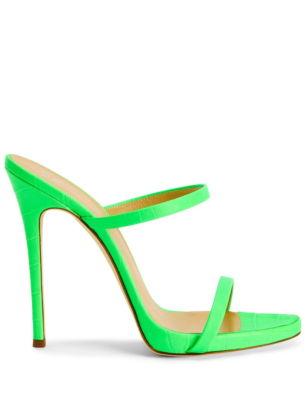 Giuseppe Zanotti Darsey 120mm double-strap leather mules - Green von Giuseppe Zanotti