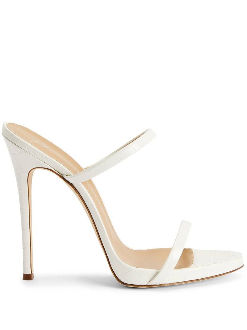 Giuseppe Zanotti Darsey 120mm double-strap leather mules - White von Giuseppe Zanotti